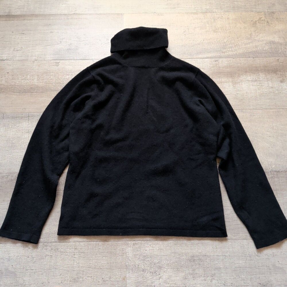 ​Searle Cashmere Turtleneck Sweater Womens Large Black Long Sleeve Pullover Knit